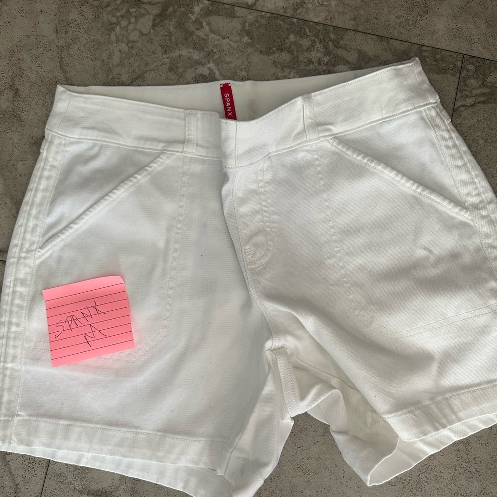SPANX White High-Rise Sculpting Bermuda Shorts